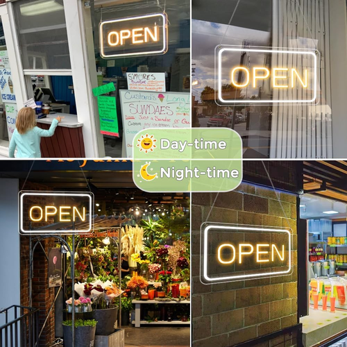 LED Neon Open Sign, 16"X 9"New Electric Signs, Ultra Bright for Busines Signs, E - Picture 2 of 12