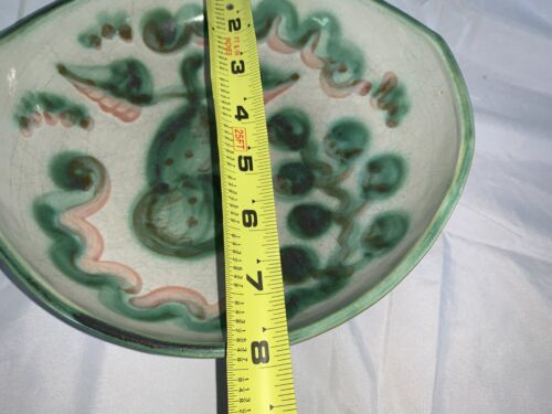 VTG MARY A HADLEY PEAR AND GREEN GRAPE Oval serving BOWL HANDMADE HANDPAINTED. - Picture 3 of 6