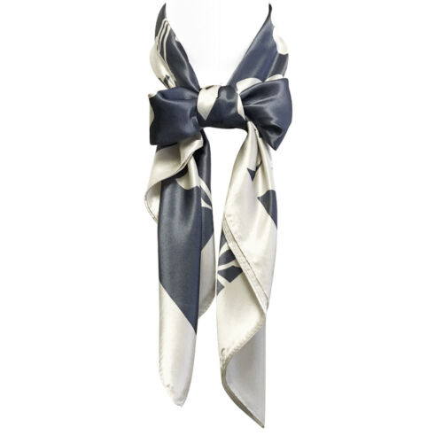 Wrapables Silk Satin Floral 35 x 35 Inch Square Scarf, Silhouette - Picture 4 of 6