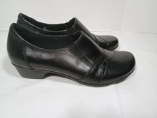 Michel M. womens Leather black clog comfortable shoes 9M Phoenix 749970