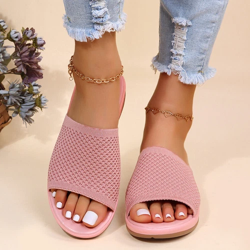 Womens Flats Ladies Slip On Fashion Slides Mules Sliders Summer Beach Sandals Sz - Picture 24 of 36