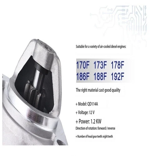 QD114A Forward Rotation Starter Motor Diesel Engine Water Pump Electric 1.2KW AU - Picture 9 of 9