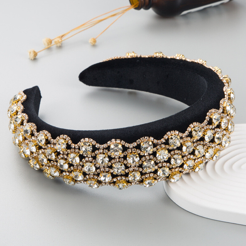 Chic Black and Gold Beaded Headband Handmade Beaded Headband Boho Chic Hair Accessory Unique  main image 4