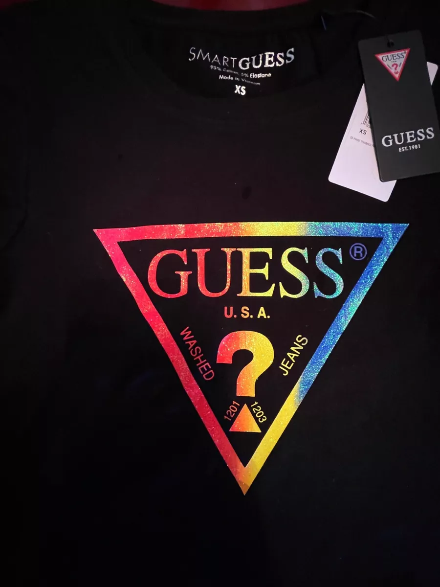 Women s Guess Rainbow T shirt xs eBay