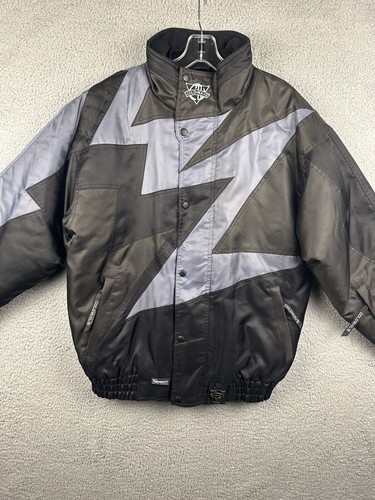 COLDWAVE Black Gray Thermoloft Snowmobile/SKi Jacket Coat Men's Small Full Zip - Picture 4 of 13