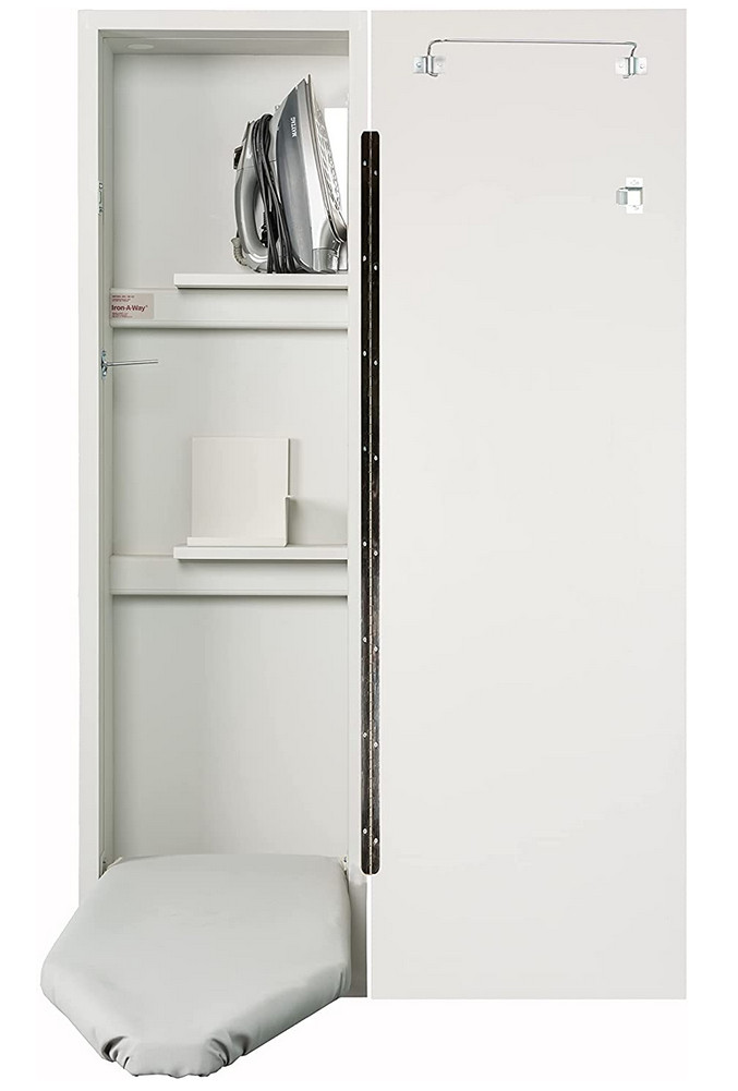 Ing Board Cabinet Built In Wall Mounted Hideaway Board White Chipped Corner