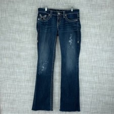 Big Star Womens Size 27L Raw hem distressed LIV Boot jeans 2225