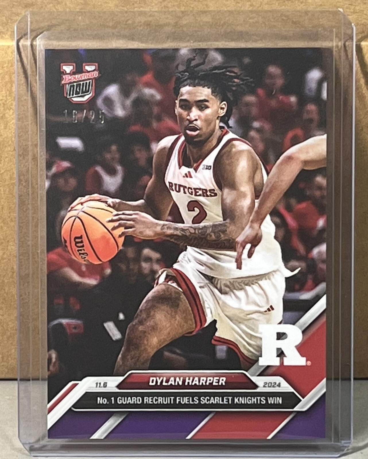 2024 BOWMAN U NOW #5 DYLAN HARPER RUTGERS No. 1 recruit Purple Parallel 16/25