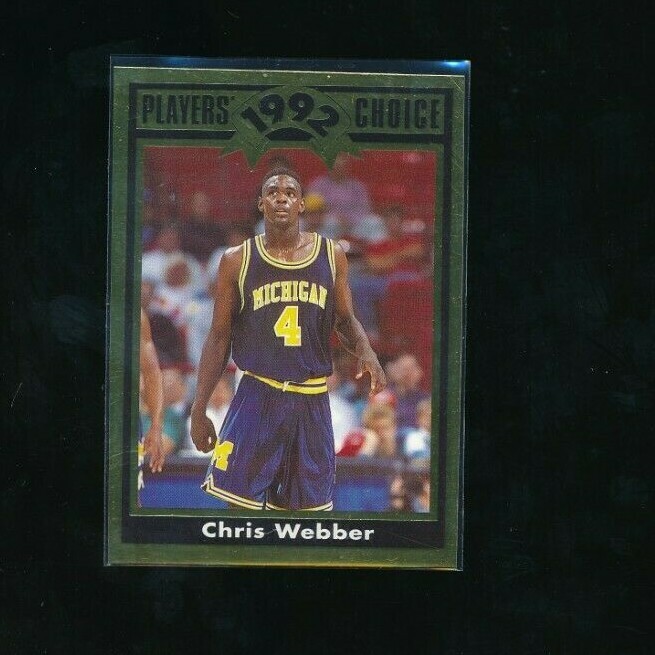 1992 Player's Choice #17 Chris Webber pre rookie rc  Cartwrights hand cut SWSW6