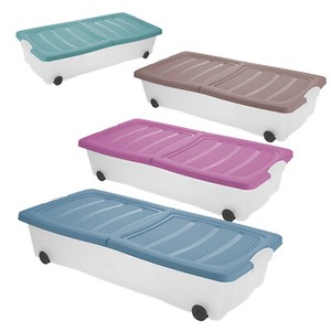 Large Under Bed Plastic Storage Drawer Container Box Wheeled Toys Clothes Shoes | eBay