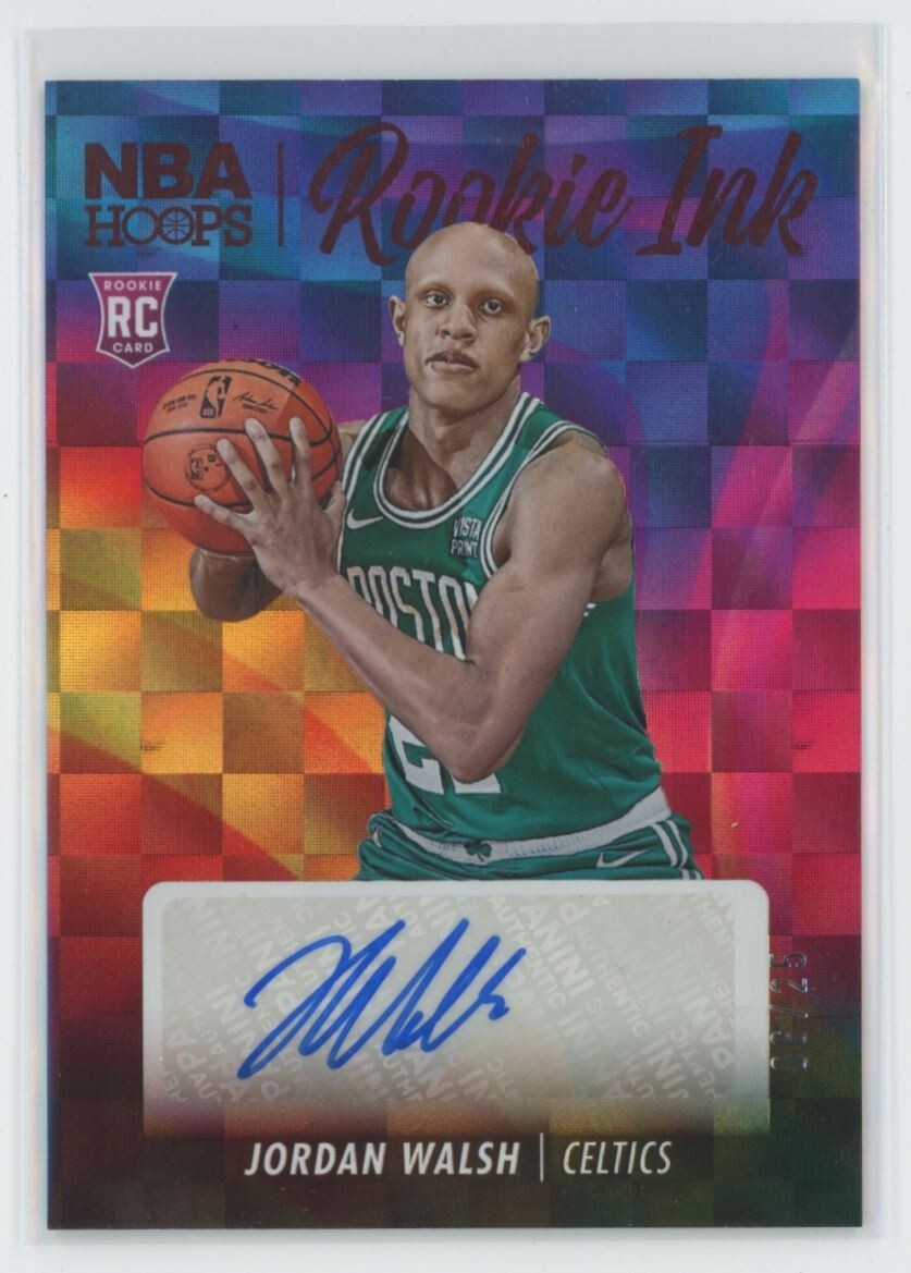 2023-24 Panini NBA Hoops Basketball Rookie Ink Red Auto RC Jordan Walsh 6/25