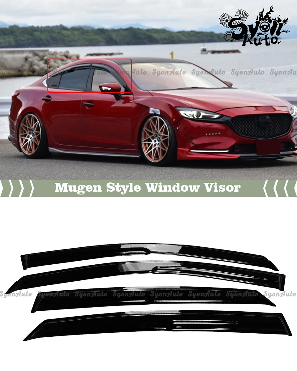 FITS 2014 2021 MAZDA 6 3D JDM MUGEN STYLE WINDOW VISOR RAIN GUARD