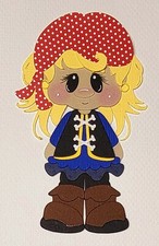 Pirate Girl Blonde Hair. Scrapbook, Card making Paper Piecing