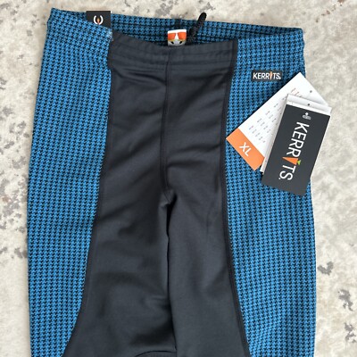 NWT Kerrits Youth Riding Pants XL Black Blue Houndstooth Breeches