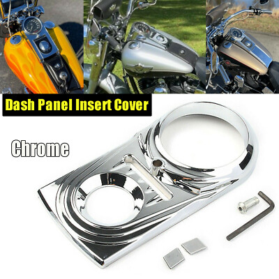 Chrome Dash Panel Insert Cover For Harley Softail Springer Fatboy Night Train
