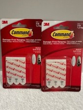 3M Command Strips Self Adhesive Damage Free Wall Hanging - 2 Packs of 3 Refills