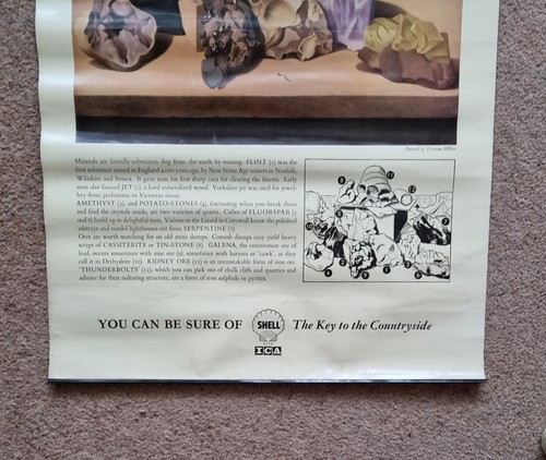 1950s Original Shell Petrol Ad Poster No 18 Minerals Nature Studies 75 X 51cm. - Picture 2 of 4