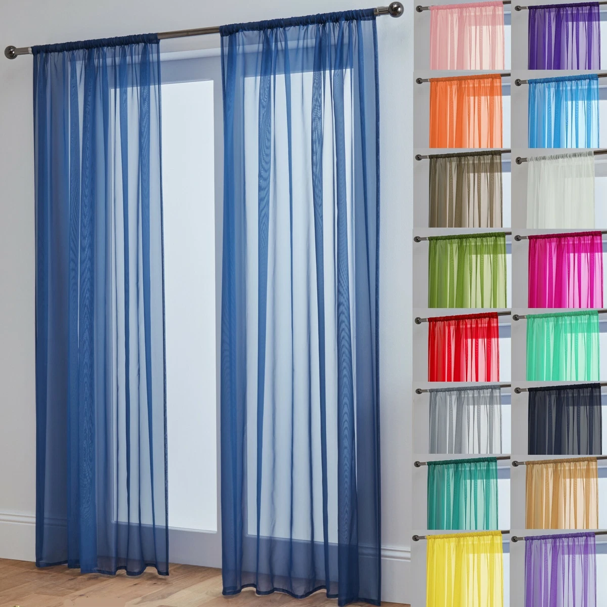 Voile Curtains Pair 2 Panels Of Lucy Voile Net Slot Top Panels Top Quality