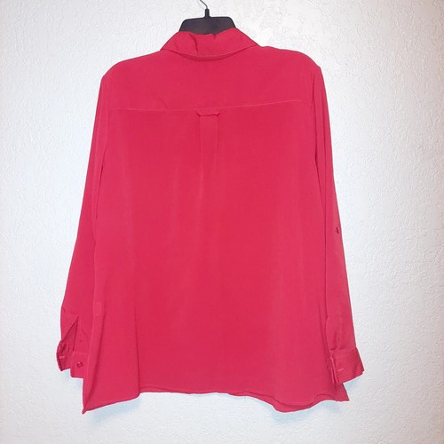 ELEMENTZ Womens Petites PXL Red Blouse Business Casual Holiday Party - Picture 2 of 8