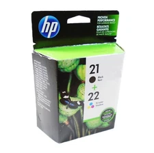 2PK Genuine HP 21 HP 22 Ink for Officejet J3680 4315 Deskjet D2360 F380 EXP DATE