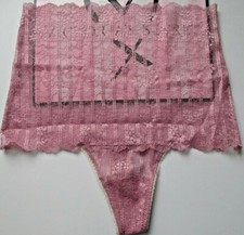 VICTORIA'S SECRET DREAM ANGELS High Waist Thong Panty VS Dusk Mauve S Pink Lace