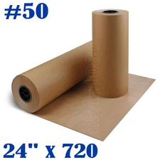 24" 50 lbs 720' Brown Kraft Paper Roll Shipping Wrapping Cushioning Void Fill