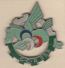 WWII Occupation French Badge 253rd CCR (Route Control Co) locally-made