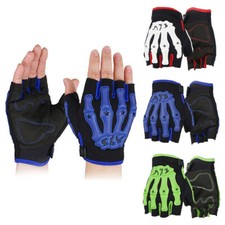 Men Cycling Bike Motorcycle Skull Bone Skeleton Sports Racing Half Finger Gloves