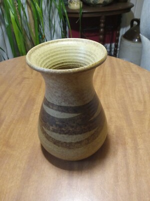Hand Turned 6'' Studio Art Stoneware Pottery Vase Signed 