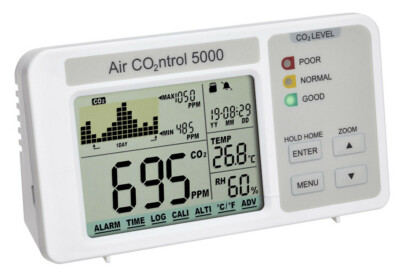 SONDERANGEBOT TFA Aircontrol 5000 CO2 Melder Ampel Messgerät Luftqualität weiss