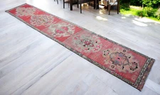 3x14 Runner Rug Hand Made Extra Long Hallway Rug Low Pile Runner 2.7x13.9 ft