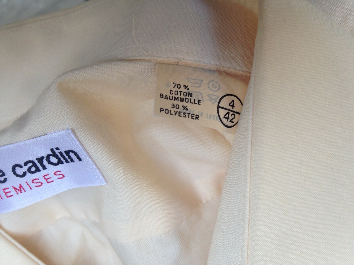 Chemise Homme Vintage Pierre Cardin - Coton, Rose, Taille 4, Manches Longues, Très Bon état