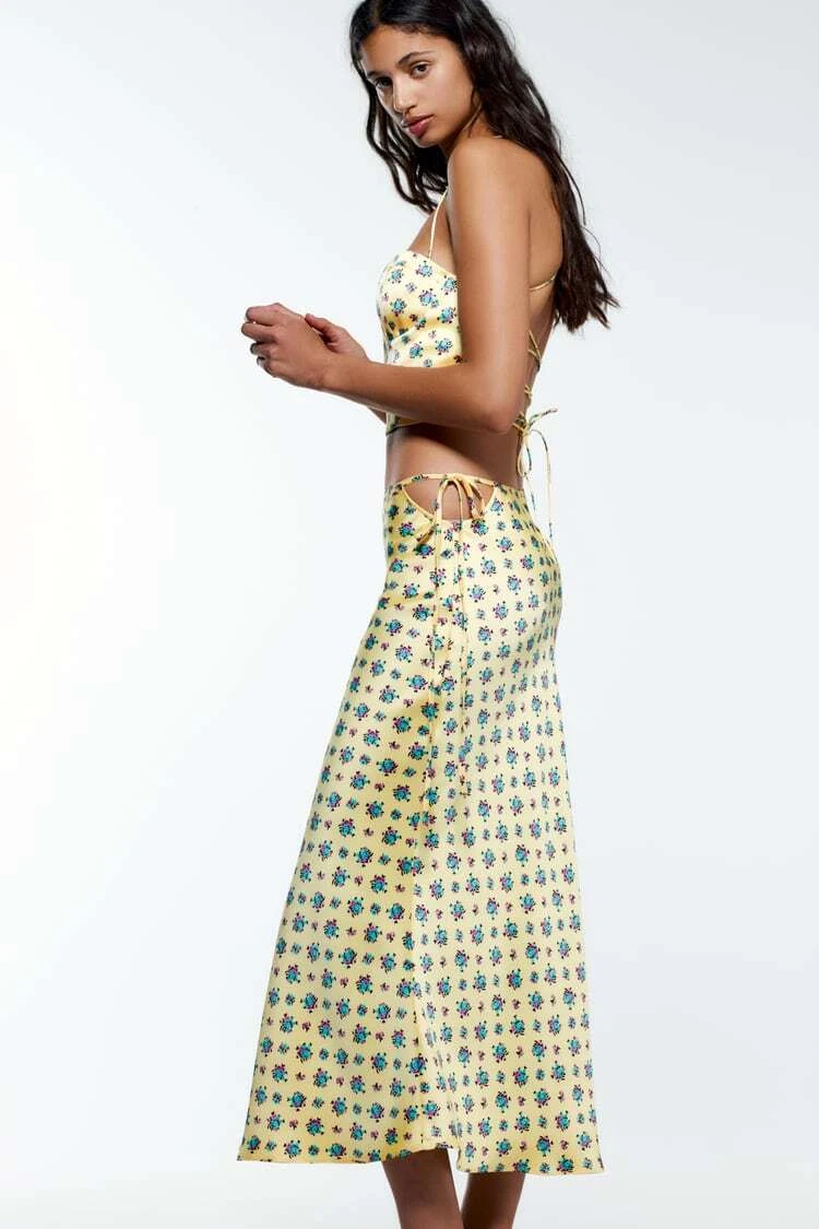 Zara floral top skirt 2018