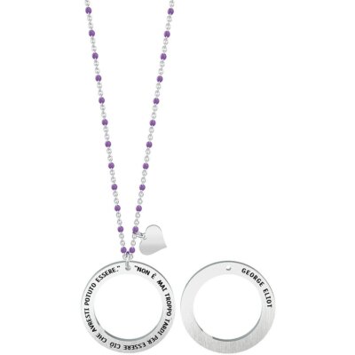 KIDULT Collana Angelo In Acciaio 316L Con Ciondolo Smaltato – Scritta “Happy Is The...” – Gioiello Ipoallergenico, Regalo Spirituale Per Lui E Lei