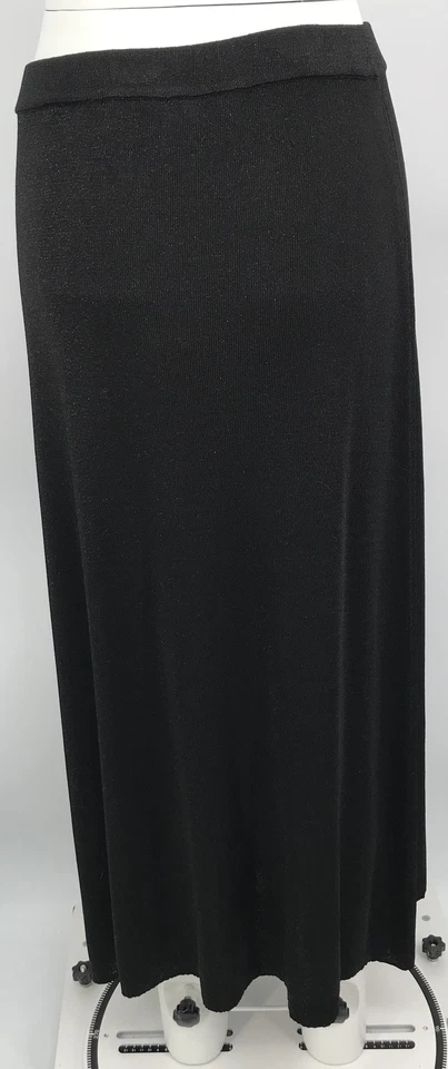 NUEVO CON ETIQUETAS Temperely London Brillante Negro Una Línea Maxi Falda Talla Mediana Foto 3 de 4