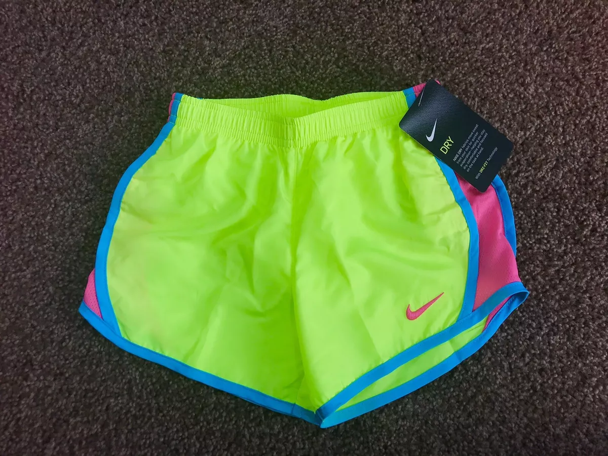 NWT NIKE Dri-Fit Tempo LINED Running Shorts GIRLS Sz 6 NEON & PINK