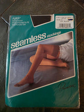 Vintage NIP Primrose Seamless Stockings Off Black Size 2 Fits Med-Long 9 1/2-10