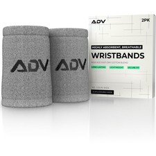 Wristbands with New Age Polyester Cotton Blend - Medium-Large 2-Pack Gray