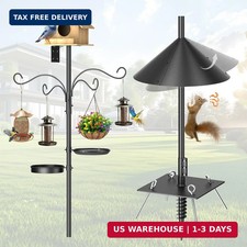Upgraded Heavy Duty Bird Feeder Pole, 92 Inch Squirrel Proof Adjustable Bird Fee