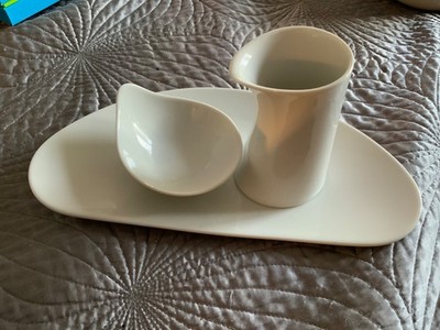 Rosenthal '' FREE SPIRIT WEISS '' 1x Nierenteller 1x Armzucker 1x Milch
