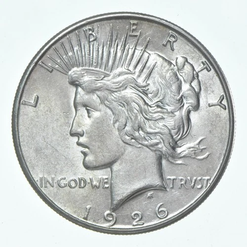 (1) 1926-S Choice AU Peace Silver Dollar 90% - CH AU Almost Unc - San Fran *5652