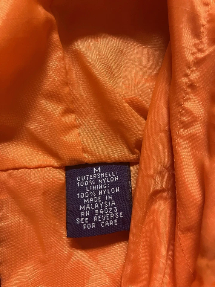 Vintage GAP Pullover Jacket Mens Medium Orange Nylon Hooded Windbreaker 90s - Image 3 of 4