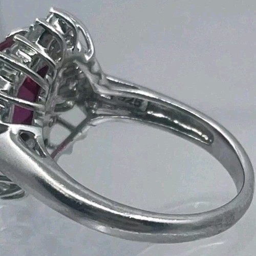 Gorgeous Imitation Ruby Ring, Accented W/ Baguett… - image 8