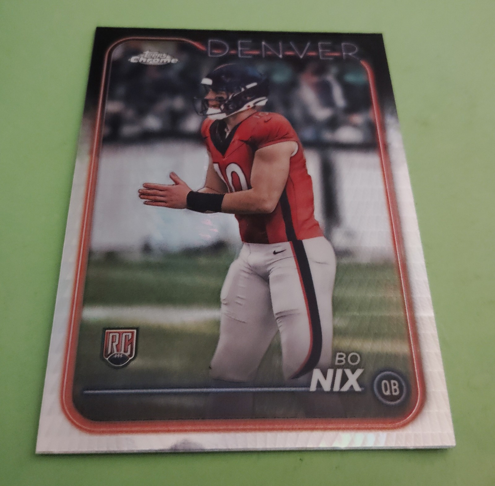 2024 Bo Nix Topps Chrome Football PRISM REFRACTOR ROOKIE #206 Denver Broncos