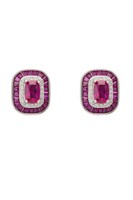 Latelita Great Gatsby Ohrstecker Rubin Silber Rot Pink