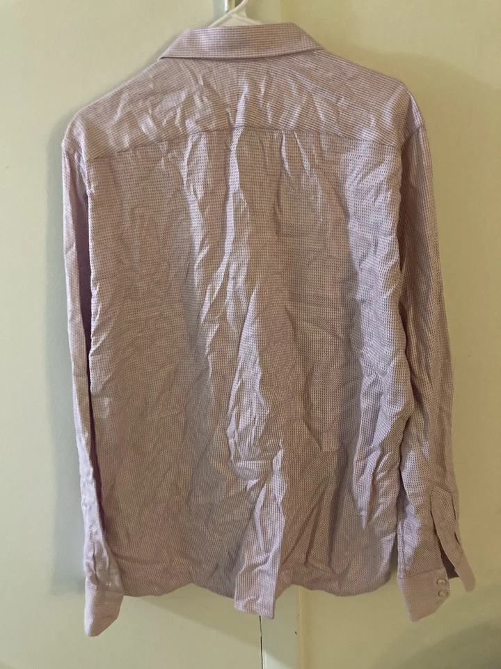 Camisa de vestir Ted Baker Endurance para hombre talla 16,5 rosa manga larga abotonada Foto 4 de 4