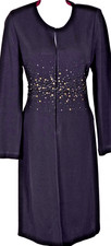 ST.JOHN Women's Black Metallic Studs Topper Long Jacket Sz 12