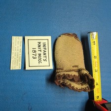 Vintage 1873 Infant Baby Knit sock Moccasins 1 Sock Native American