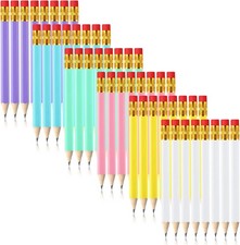 48 Pieces Golf Pencils Mini Half Pencils with Eraser Short with Erasers Bulk