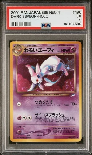 PSA 5 Dark Espeon Holo Neo 4 Darkness, And To Light #196 Japanese Pokemon Card